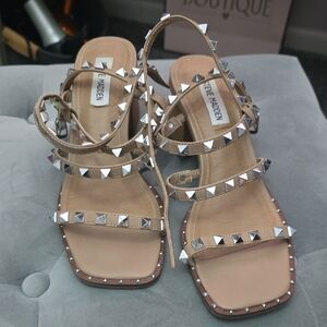 Steve Madden Tan Studded Strappy Sandals